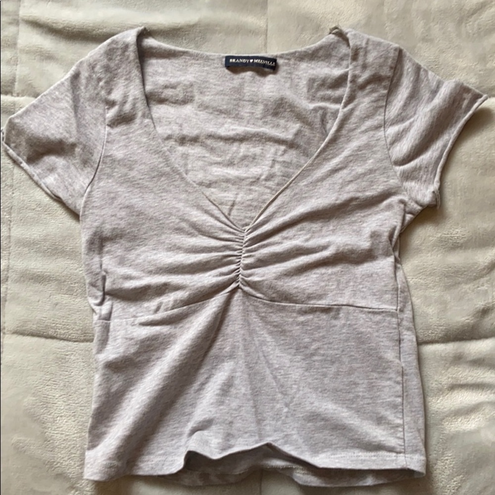 Brandy Melville Grey V-Neck